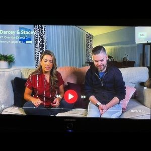 Screen worn charcoal leggings HUE wide waistband Sz L 90 Day Fiance Pillow talk